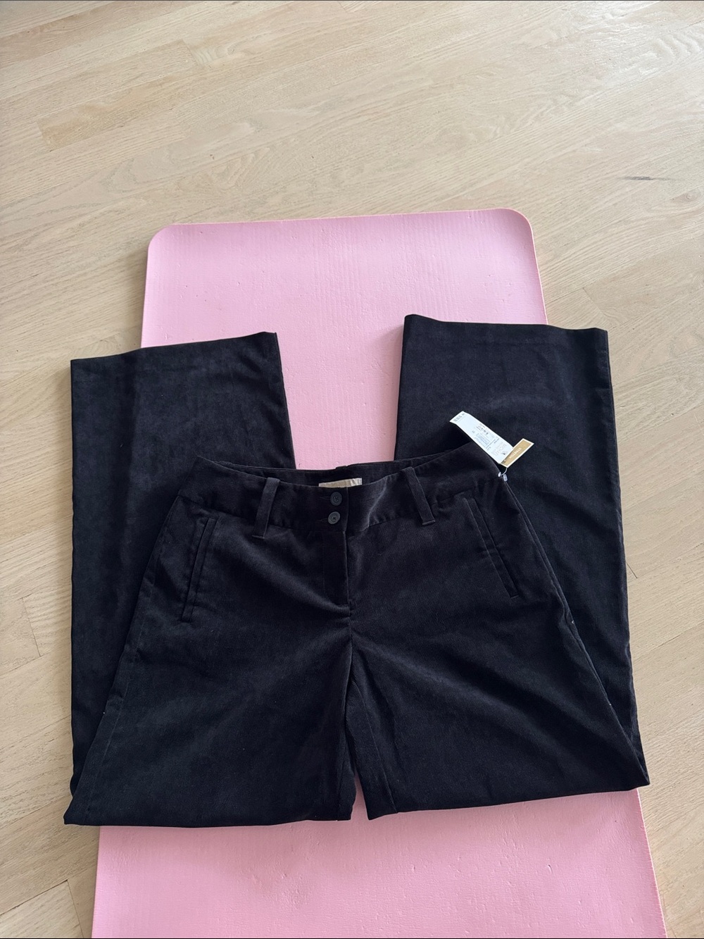 Michael Kors Black Corduroy Wide-Leg Jeans